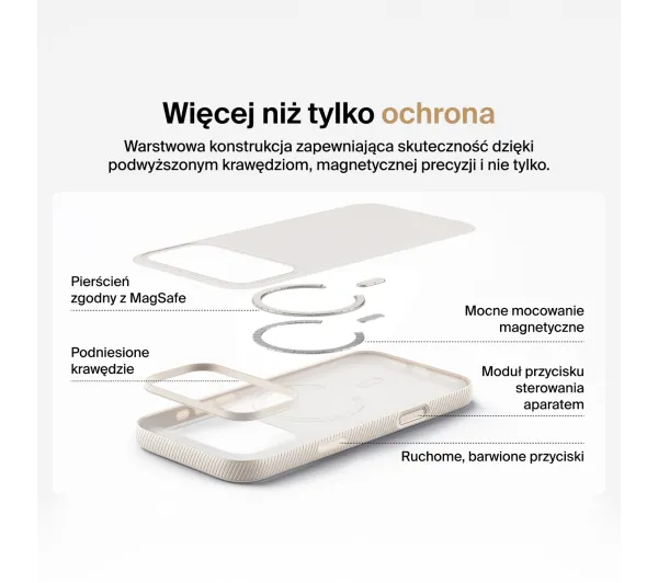 Belkin MSA036HQSA do iPhone 17 Pro Max magnetyczne żebrowane Piaskowy