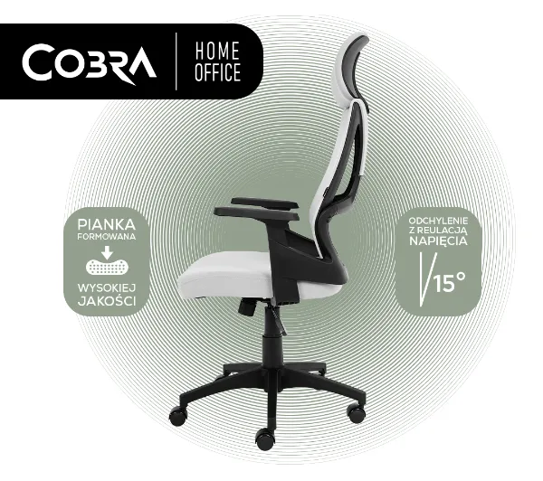 Cobra Office One HF305GY Biurowy do 150kg Tkanina Szary - Kup na Raty - RRSO 0%