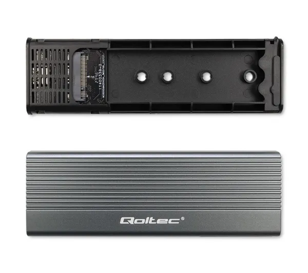 Qoltec 52267 SSD M.2 SATA NGFF USB-C Super speed Szary