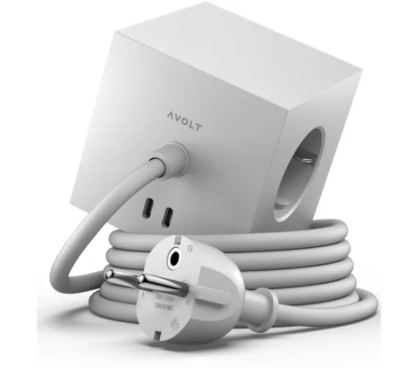 Avolt 3 gniazda 2x USB-C 1,8m Szary