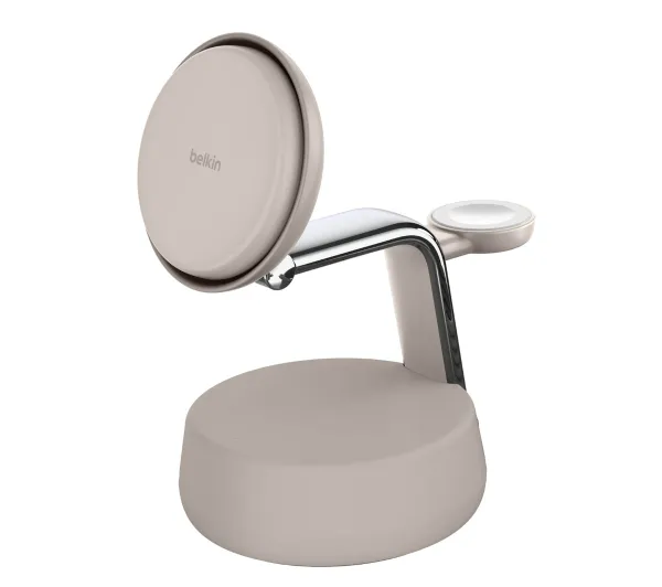 Belkin Ładowarka magnetyczna Qi2 25W, 3w1, zasilacz 45W, kremowa