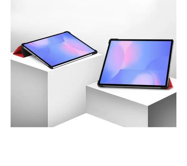 Bizon Case Tab Croc z klapką do Samsung Galaxy Tab S10 FE Plus Czerwony