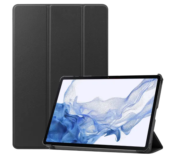 Bizon Case Tab Croc z klapką do Galaxy Tab S10 Lite / S9 Czarny