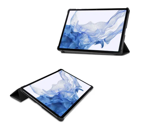 Bizon Case Tab Croc z klapką do Galaxy Tab S10 Lite / S9 Czarny