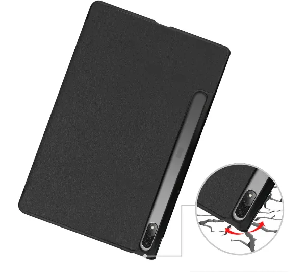 Bizon Case Tab Croc z klapką do Lenovo Tab P12 Pro Czarny