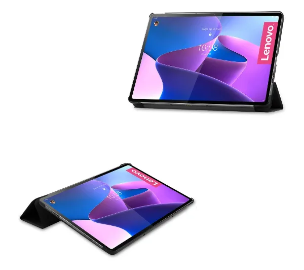 Bizon Case Tab Croc z klapką do Lenovo Tab P12 Pro Czarny