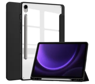 Bizon Case Tab Clear Matt z klapką do Samsung Galaxy Tab S10 Lite / S10 FE / S9 / S9 FE Czarny