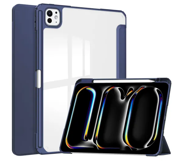 Bizon Case Tab Clear Matt z klapką do iPad Air 13 2025 / 2024 Granatowy