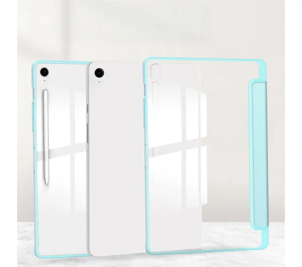 Bizon Case Tab Clear Matt z klapką do Samsung Galaxy Tab S10 FE Plus Błękitny