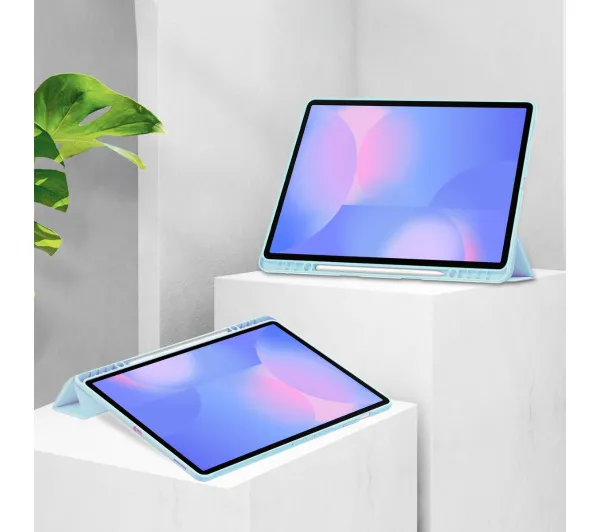 Bizon Case Tab Clear Matt z klapką do Samsung Galaxy Tab S10 FE Plus Błękitny