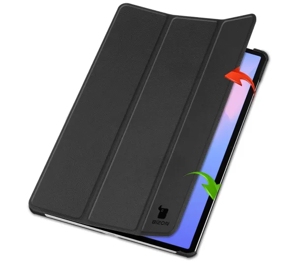 Bizon Case Tab Croc z klapką do Samsung Galaxy Tab S10 FE Plus Czarny