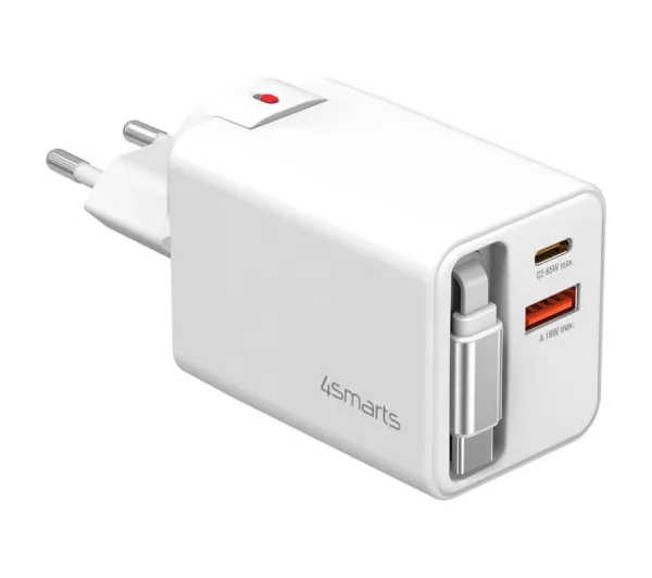 4smarts Flex Jojo GaN 2x USB-C USB-A 65W Biały