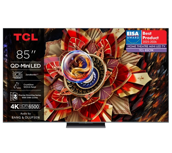 TCL 85C9K 85" QD-Mini LED 4K 144Hz Google TV Dolby Vision IQ Dolby Atmos HDMI 2.1 DVB-T2 + Soundbar TCL Q65H - Kup na Raty - RRSO 0%