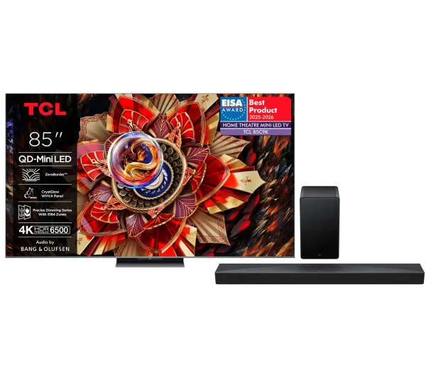 TCL 85C9K 85" QD-Mini LED 4K 144Hz Google TV Dolby Vision IQ Dolby Atmos HDMI 2.1 DVB-T2 + Soundbar TCL Q65H