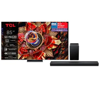 TCL 85C9K 85" QD-Mini LED 4K 144Hz Google TV Dolby Vision IQ Dolby Atmos HDMI 2.1 DVB-T2 + Soundbar TCL Q65H - Kup na Raty - RRSO 0%