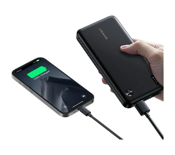 USAMS PB83 2xUSB-A 1xUSB-C 10000mAh Czarny