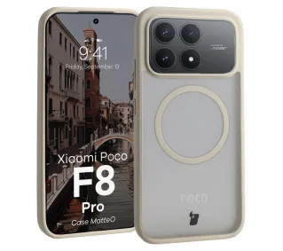 Bizon MatteO do Xiaomi POCO F8 Pro Półprzezroczyste z beżową ramką