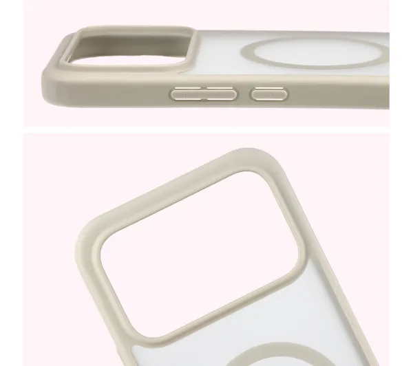 Bizon MatteO do Xiaomi POCO F8 Ultra Półprzezroczyste z beżową ramką