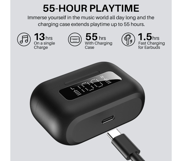 Tozo AeroSound2 Dokanałowe Bluetooth 5.3 Czarny