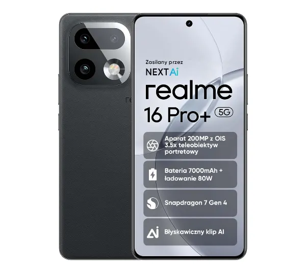 realme 16 Pro+ 5G 8/256GB 6,8" 144Hz 200Mpix Szary