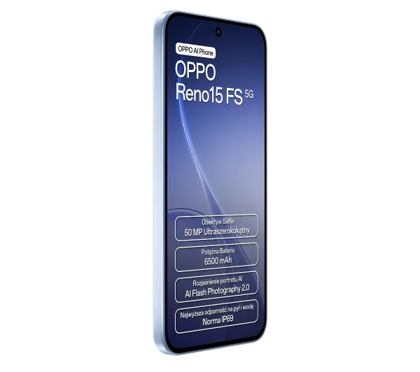 OPPO Reno15FS 5G 8/512GB 6,57" 120Hz 50Mpix Niebieski - Kup na Raty - RRSO 0%