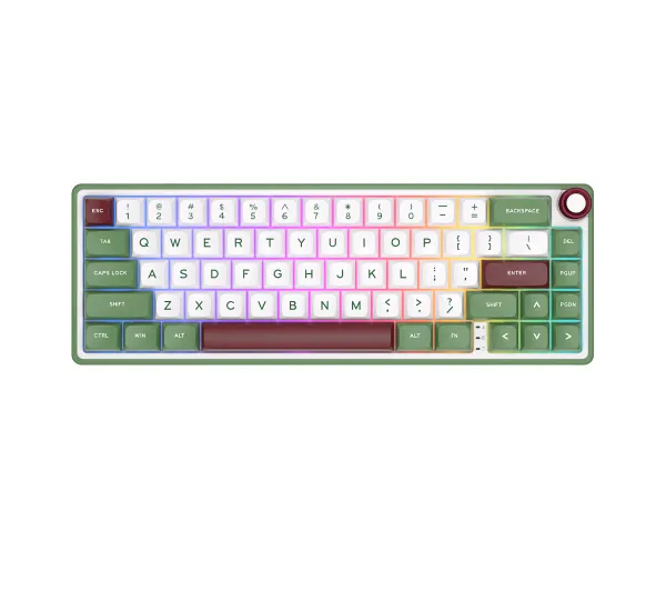 Royal Kludge RK-R65 Green Sand Brown Switch Biało-Zielony