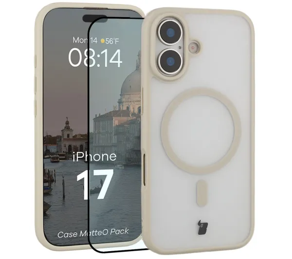 Bizon Case MatteO Pack do iPhone 17 Beżowy