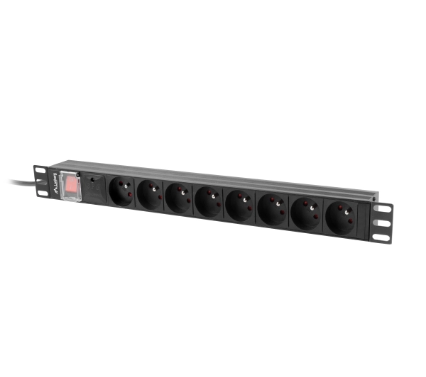 Lanberg RACK PDU 19" 1U 16A 8x 230V PL Czarny 2m