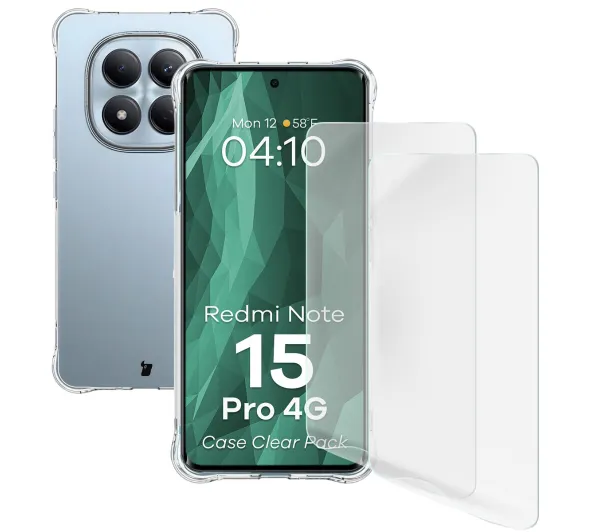 Bizon Case Clear Pack do Xiaomi Redmi Note 15 Pro 4G Przezroczysty