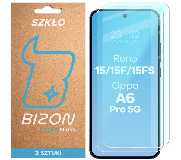 Bizon na ekran Glass Clear Duo do Oppo Reno 15 / 15 F / 15 FS / A6 Pro 5G 2 sztuki