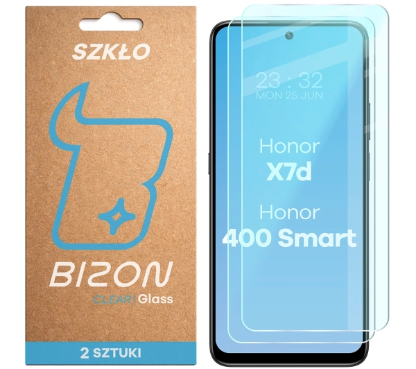 Bizon na ekran Glass Clear Duo do Honor X7d 4G/5G / 400 Smart 4G/5G 2 sztuki