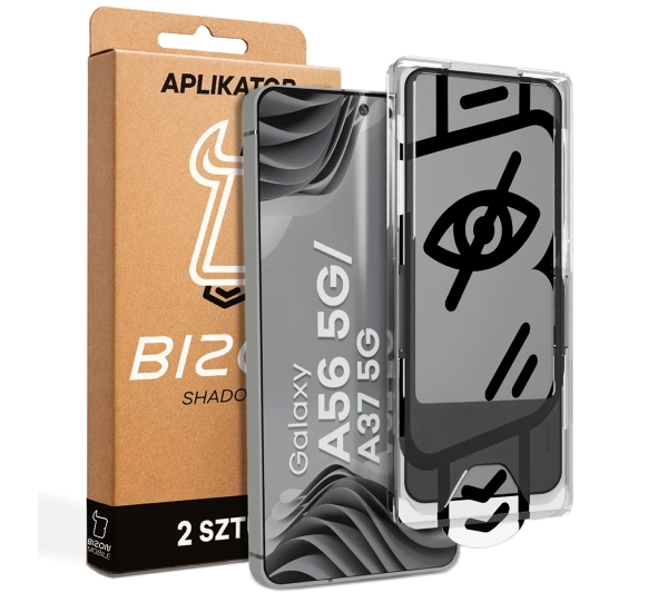 Bizon prywatyzujące z ramką montażową z ramką montażową Glass Aplikator Shadow do Galaxy A56 5G / A37 5G 2 zestawy