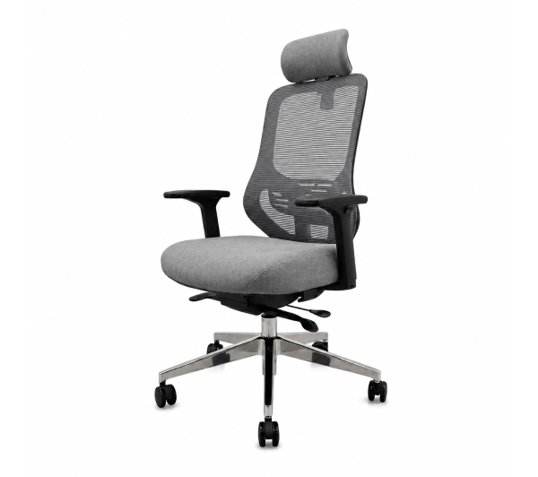 Jan Nowak AXIS Mesh Dark Grey Biurowy do 120kg Tkanina Szary