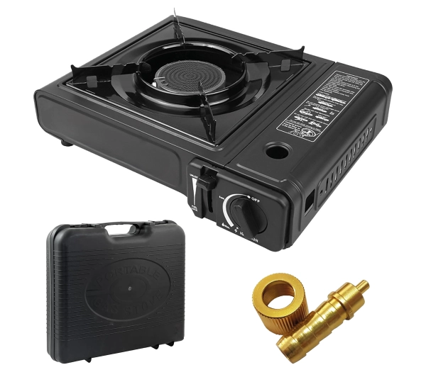 Kuchnie nastawne - Extralink gazowa ceramiczna w walizce + adapter EX.28549 Czarna