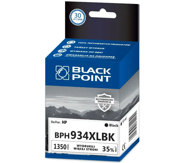Black Point BPH934XLBK (zamiennik C2P23AE nr 934XL) Czarny 53 ml