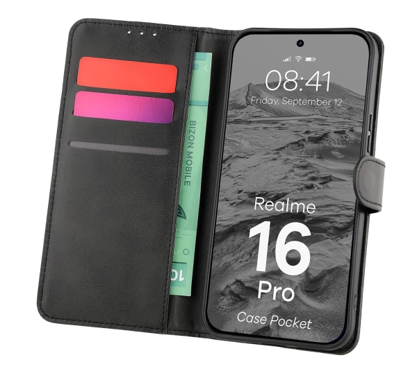 Bizon Case Pocket do Realme 16 Pro 5G Czarny
