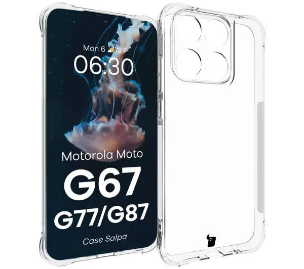 Bizon Case Salpa do Motorola Moto G67 5G / G77 5G / G87 5G Przezroczysty