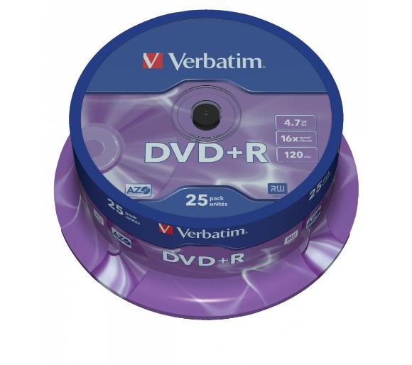 płyta Verbatim DVD+R Matt Silver Cake Box 25 szt
