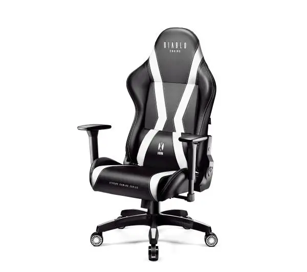Diablo Chairs X-Horn 2.0 Normal Size Gamingowy do 160kg Skóra ECO Czarno-biały - Kup na Raty - RRSO 0%