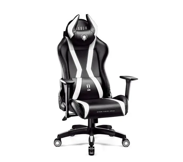 Diablo Chairs X-Horn 2.0 Normal Size Gamingowy do 160kg Skóra ECO Czarno-biały - Kup na Raty - RRSO 0%