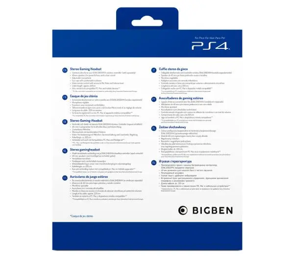 BigBen PS4 Gaming Headset V3 Nauszne Biały