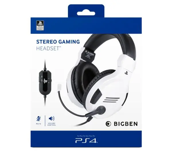 BigBen PS4 Gaming Headset V3 Nauszne Biały