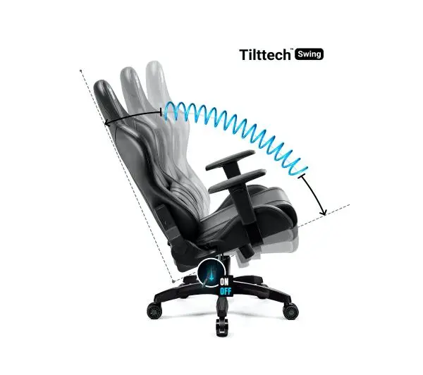 Diablo Chairs X-One 2.0 King Size Gamingowy do 160kg Skóra ECO Tkanina Czarno-czarny - Kup na Raty - RRSO 0%