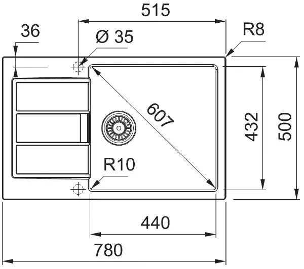 Franke Sirius 2.0 S2D 611-78 XL Tectonite Biały polarny - DRUGI -30%, ALBO 5-TY ZA 1ZŁ - Kup na Raty - RRSO 0%