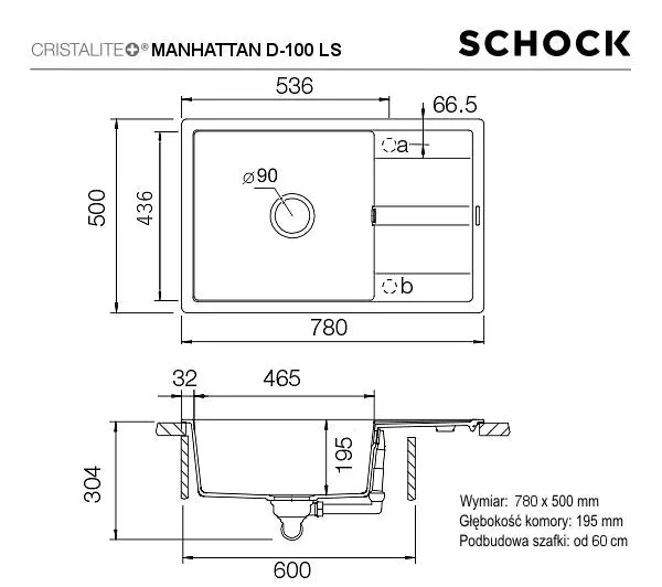 Schock Manhattan D-100LS Granitowy Onyx - ⚡ EURO HIT CENOWY! ⚡ - Kup na Raty - RRSO 0%