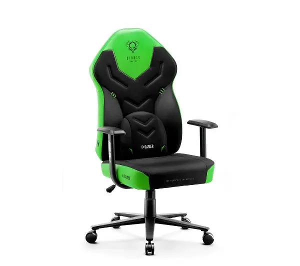 Diablo Chairs X-Gamer 2.0 Normal Size Gamingowy do 150kg Skóra ECO Tkanina Green emerald - Kup na Raty - RRSO 0%