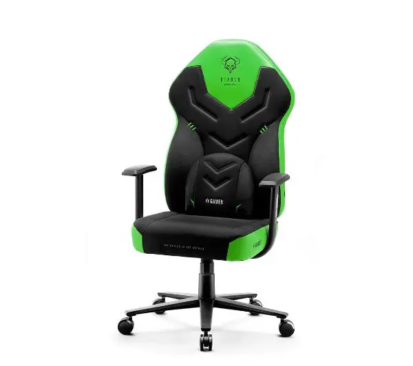 Diablo Chairs X-Gamer 2.0 Normal Size Gamingowy do 150kg Skóra ECO Tkanina Green emerald - Kup na Raty - RRSO 0%