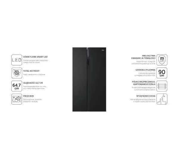 Haier Seria 3 HSR3918ENPB Pełny No Frost 177,5cm Komora świeżości Czarny - Kup na Raty - RRSO 0%