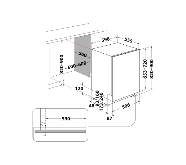 Whirlpool WI 7020 PEF 59,8cm Automatyczne otwieranie drzwi Szuflada na sztućce - Kup na Raty - RRSO 0%