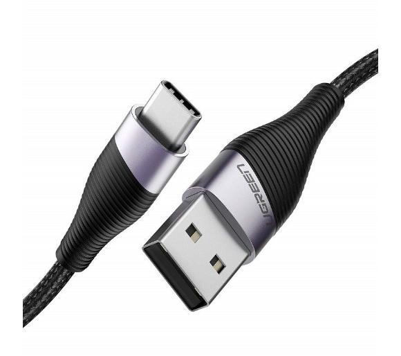 kabel USB UGREEN Niklowany kabel USB-C QC3.0 1m z aluminiową wtyczką (czarny)